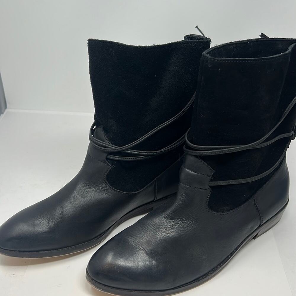 Latigo Women's Black Suede & Leather Ankle Boots Size 8
